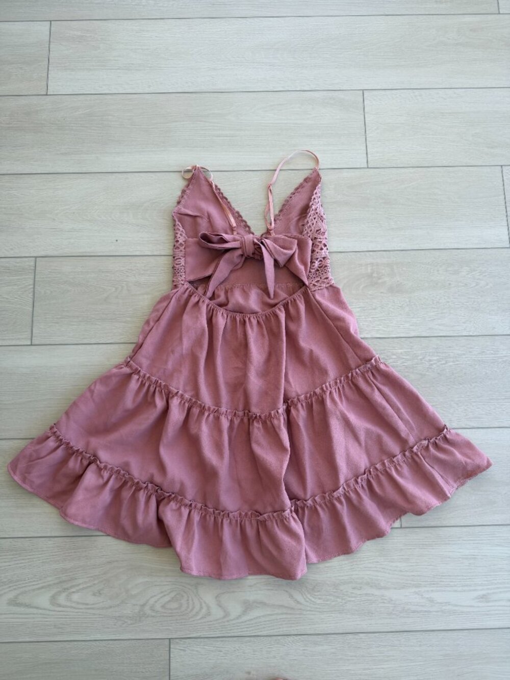 Pink Ruffle Mini Dress - Picture 2 of 3